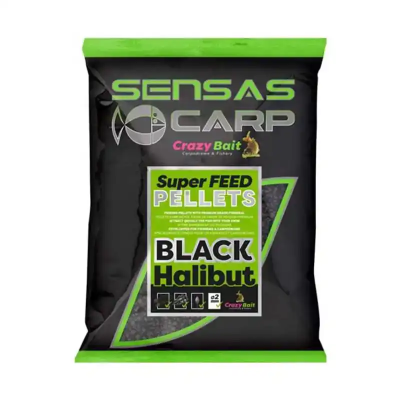 Crazy Bait Super Feed Pellets - Black Halibut - 8 mm