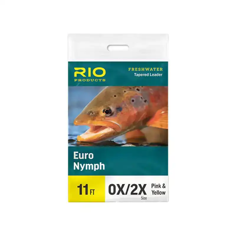 Euro Nymph Leader - 0X/2X - Pink & Yellow