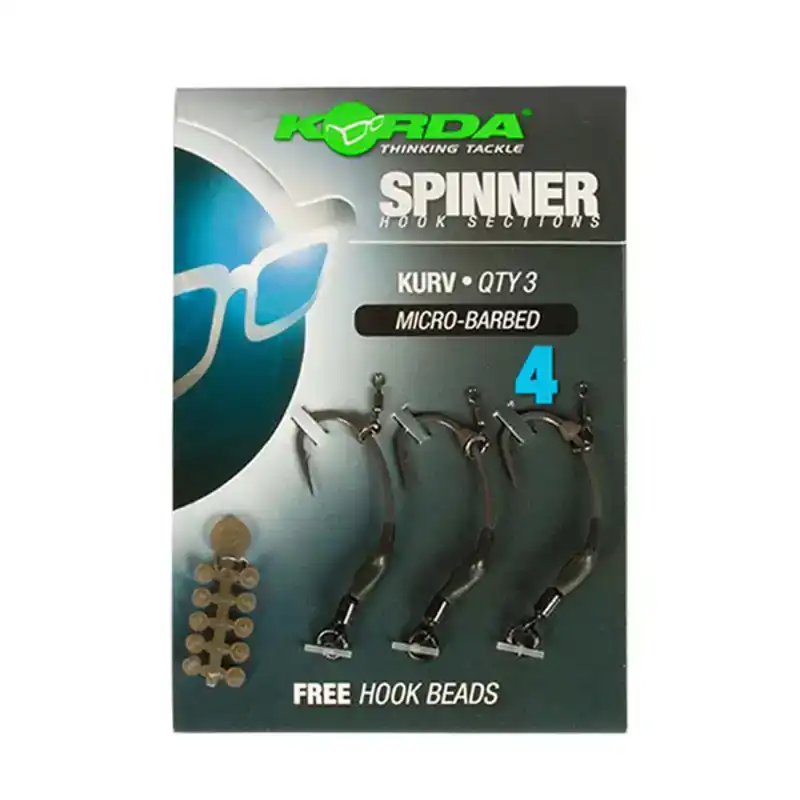 Spinner Hook Sections - Kurv Shank - Haak: 4 - Barbed