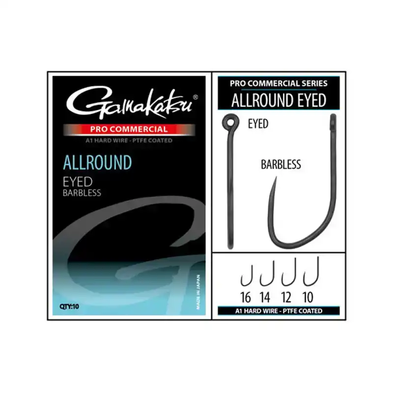 Pro Commercial Allround Eyed A1 Hooks - Barbless - Haak: 10