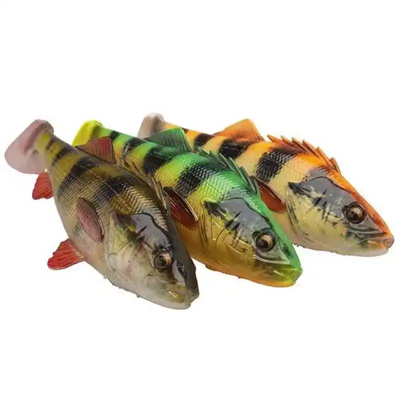 4D Line Thru Perch Shad - 20 cm - Albino